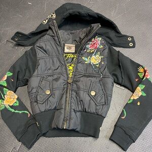 Ed Hardy Black jacket embroidery   toddler size 2